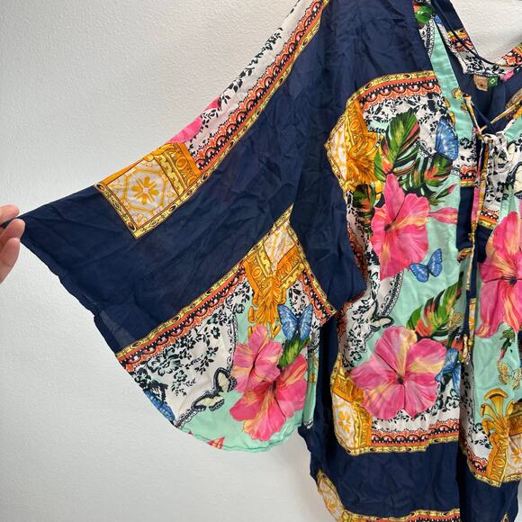 FARM Rio Kaftan Dress Floral Boho Small Kimono - Picture 7 of 12